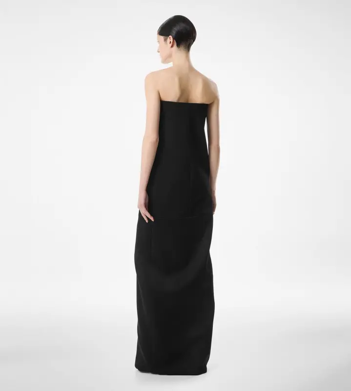 SHARP WOOL STRAPLESS EVENING DRESS BLACK online